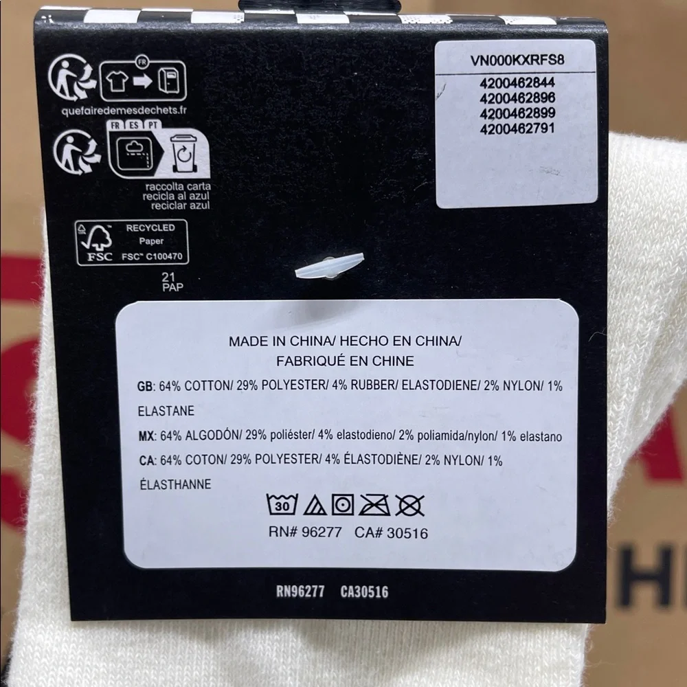 Vans Designer Logo Sport Skater Surfer Crew Cut Socks Vans Skate Clay (1 pair)